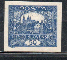 CZECH REPUBLIC REPUBBLICA CECA CZECHOSLOVAKIA CESKA CECOSLOVACCHIA 1919 HRADCANY AT PRAGUE 50h MH - Unused Stamps