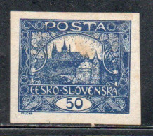 CZECH REPUBLIC REPUBBLICA CECA CZECHOSLOVAKIA CESKA CECOSLOVACCHIA 1919 HRADCANY AT PRAGUE 50h MH - Unused Stamps