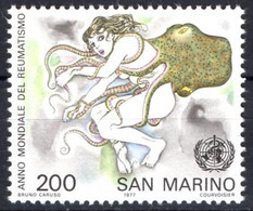 SAN MARINO 1977 - 1v - MNH - World Rheumatism Year - Diseases  - Octopus - Rhumatisme - Health - Rheuma - Reuma - Maladies