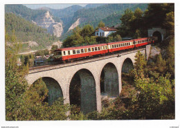 06 Ligne NICE BREIL Sur Roya Train Autorail SNCF X 4500 Sur Le Viaduc Du FAQUIN Vers PEILLE Tunnel VOIR DOS - Breil-sur-Roya