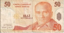 BILLETE DE TURQUIA DE 50 LIRAS DEL AÑO 2005  (BANK NOTE) - Turquie