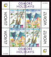 Bosnia Croatia 2004 Europa CEPT Holidays Skiing Diving, Block Souvenir Shet MNH - 2004