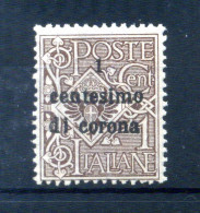 1919 TRENTO & TRIESTE N.1 MNH **, Francobolli D'Italia Soprastampati, 1 Centesimo - Trentino & Triest