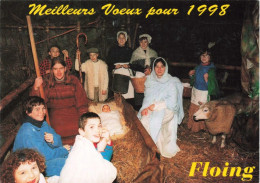 FÊTES ET VOEUX - Meilleurs Voeux Pour 1998 - Floing - Crèche Vivante - Colorisé -  Carte Postale - Other & Unclassified