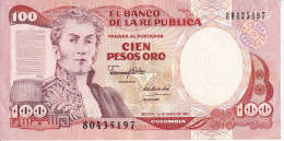 BILLETE DE COLOMBIA DE 100 PESOS DE ORO DEL AÑO 1991 EN CALIDAD EBC (XF)  (BANK NOTE) - Colombie