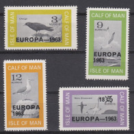 Isle Of Man CALF OF MAN Europa 1963 Overprinted Set MNH ~ Birds - 1963