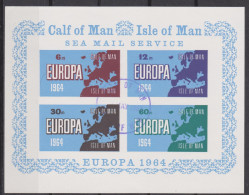 Isle Of Man CALF OF MAN Europa CEPT 1964 Imperforated S/s Cto - 1963