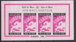 Isle Of Man CALF OF MAN Europa CEPT 1965 Imperforated S/s Cto - 1965