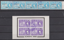 Isle Of Man CALF OF MAN Europa CEPT 1968 Set (strip Of 5) + Imperforated S/s Cto ~ Churchill - 1968