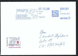 SUISSE 2008: LSC Ill. De Bellinzona (TI) Pour Näfels (GL) - Postage Meters