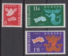 HERM Island Europa CEPT 1962 Set MNH ~ Maps Mermaid - 1962