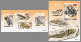 CENTRAL AFRICAN 2023 MNH Fossils Fossilien Fossiles M/S+S/S - IMPERFORATED - DHQ2340 - Fossili