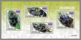 CENTRAL AFRICAN 2023 MNH Gorillas Gorilles M/S - IMPERFORATED - DHQ2340 - Gorilla's
