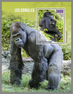 CENTRAL AFRICAN 2023 MNH Gorillas Gorilles S/S - IMPERFORATED - DHQ2340 - Gorilas