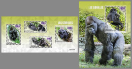 CENTRAL AFRICAN 2023 MNH Gorillas Gorilles M/S+S/S - IMPERFORATED - DHQ2340 - Gorilla's