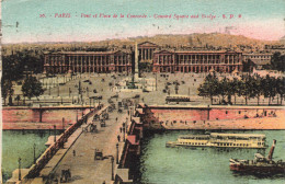 FRANCE - Paris - Pont Et Place De La Concorde - Colorisé - Carte Postale Ancienne - Places, Squares