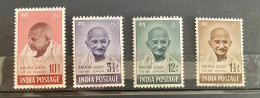 India 1948 Mahatma Gandhi Mourning 4v SET Mounted Mint, NICE COLOUR As Per Scan - Unused Stamps