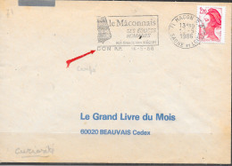 Curiosité Sur Lettre Con RP Sous La Flamme Du Type II =o 71 Macon RP 16-5-86 - Lettres & Documents