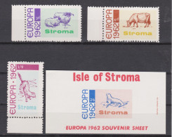 Isle Of STROMA 1962 Europa CEPT MNH Set + S/s ~ Sheep, Cow, Seal - 1962