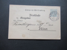 Alteutschland Württemberg 19.3.1895 GA / Drucksache / Bedruckte PK Gotthold Maute Benger Stuttgart Als Orts PK - Postal  Stationery