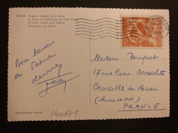 CP ROMA Pour La FRANCE TP CONSTITUTION ITALIENNE L15 OBL.MEC.13 VI 1958 - Storia Postale