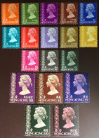 Hong Kong 1975 New Values & Watermark Definitives Set MNH - Ungebraucht