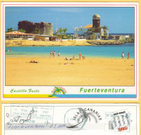 Castillo Fuste - Castle, Lighthouse - Private Post TNT Spain 2000, Pre Paid, Pre Paye Ticket, Via Brussel To Finland - Fuerteventura