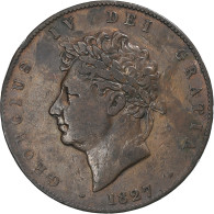 Grande-Bretagne, George IV, 1/2 Penny, 1827, TTB, Cuivre, KM:692 - C. 1/2 Penny