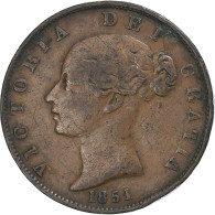 Grande-Bretagne, Victoria, 1/2 Penny, 1851, TB+, Cuivre, KM:726 - C. 1/2 Penny