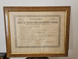 BREVET ENSEIGNEMENT INSTITUTRICE GISELE PAYRE NEE A LAROQUE DES ALBERES EN 1922 PYRENEES ORIENTALES - Geographische Kaarten