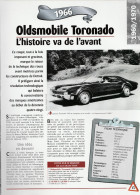 OLDSMOBILE TORONADO De 1966 - Fiche Technique De La Collection Hachette : Un Siècle D'automobile. - Voitures