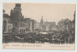 1904 -CP De BINCHE - GRAND' PLACE - UN JOUR DE FOIRE AUX BESTIAUX  - Voir Les 2 Scans ! - Binche