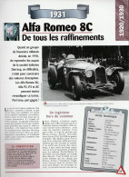 ALFA ROMEO 8C De 1931 - Fiche Technique De La Collection Hachette : Un Siècle D'automobile. - Voitures