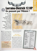 LORRAINE-DIETRICH 12 HP De 1910 - Fiche Technique De La Collection Hachette : Un Siècle D'automobile. - Voitures