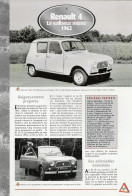 RENAULT 4 De 1962 - Double Fiche Technique De La Collection Hachette : Un Siècle D'automobile. - Voitures