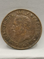 1 CENTIME 1861 A PARIS NAPOLEON III TETE LAUREE / FRANCE - 1 Centime