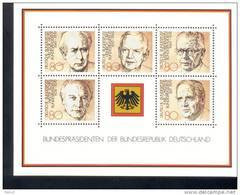 Bund Block 18 Bundespräsidenten 5 Stück / Items  Postfrisch ** MNH Neuf - 1981-1990