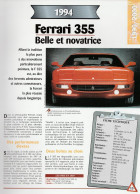 FERRARI 355 De 1994 - Fiche Technique De La Collection Hachette : Un Siècle D'automobile. - Voitures