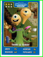 Carte Auchan Disney Pixar 2015 - MONSTRE ACADEMY- N°33 TERRI ET TERRY - Disney