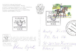 Sweden:Special Cancellation Tallinn Lipkond In Göteborg, Scouts Special Cancellations, Koitjärve XXX, 1990 - Lettres & Documents