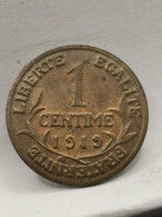 1 CENTIME 1919 DANIEL DUPUIS FRANCE - 1 Centime