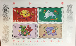 Hong Kong 1987 Year Of The Rabbit Minisheet MNH - Neufs