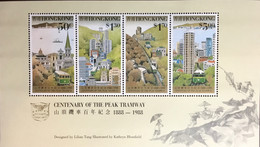 Hong Kong 1988 Peak Tramway Centenary Minisheet MNH - Ongebruikt