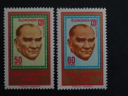 1963 TURQUIE Y&T N° 1674 & 1675 ** - 25e ANNIV. DE LA MORT D'ATATURK - Unused Stamps