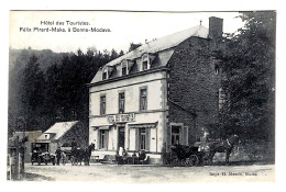 CPA BONNE MODAVE : Hôtel Des Touristes - F. Pirard-Maka - TB Animation - Circulée 1911 - Impr. H. Massin, Statte - 2 Sca - Hotels & Restaurants