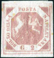 * 1858, 2 Gr. Rosa I Tavola, Nuovo Con Gomma Originale, Sass. 5 / 2200,- Michel 3 - Naples