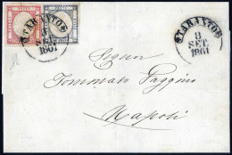 Cover 1861, Lettera Da Taranto Del 8.9 Per Napoli Affrancata Con 1 + 5 Gr. (Province Napolitane), Firmata AD, Sass. 19,2 - Naples