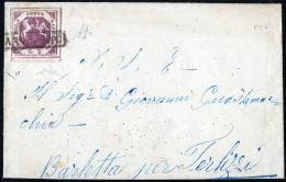 Cover 1860, Lettera Da Napoli 10 Novembre 1860 Per Terlizzi Affrancata Con Falso Per Posta Gr.2 Violetto Secondo Tipo (F - Neapel