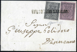 Cover 1857, Lettera Da Parma Del 23.7 Per Desenzano Affrancata Con 10 C. Bianco E 15 C. Rosa, Firmata AD E Gazzi, Sass.  - Parma