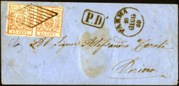 Cover 1859, Lettera Da Parma Del 10.6  Secondo Giorno Del Governo Provvisorio Per Dorino Affrancata Con 15 C. Vermiglio, - Parma